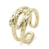 Rack Plating Brass Open Cuff Rings RJEW-K257-06G-1