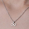 Non-Tarnish 201 Stainless Steel Infinity Pendant Necklace NJEW-OY001-13-1