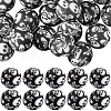 50Pcs Halloween Theme Printed Round Silicone Focal Beads SIL-SC0001-90-1