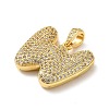 Brass Micro Pave Cubic Zirconia Pendants KK-E061-03G-23-2