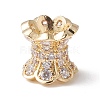 Eco-Friendly Rack Plating Brass Micro Pave Cubic Zirconia Double Sided Bead Caps KK-F835-25B-G-1