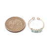 Copper Wire Wrapped Natural Amazonite Open Ring RJEW-JR00630-01-3
