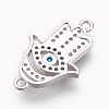 Brass Micro Pave Cubic Zirconia Links ZIRC-O026-18P-NR-2