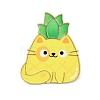 Cat Shape with Pineapple Enamel Pins JEWB-I052-02G-02-1