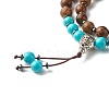 Energy Power Synthetic Turquoise(Dyed) & Non-Magnetic Synthetic Hematite Beads Warp Bracelet for Men Women BJEW-JB06787-5