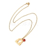 304 Stainless Steel Glass Drill Birth Stone Constellation Pendant Necklaces STAS-D305-08G-G-3