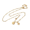 Shell Shape & Starfish 304 Stainless Steel Rhinestone Pendant Necklaces for Women NJEW-M107-02G-2
