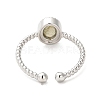 Natural Labradorite Open Cuff Ring RJEW-M166-04P-F-3