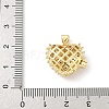 Heart Brass Clear Cubic Zirconia Locket Pendants KK-B141-10G-3