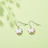 Plastic Pearl Butterfly Dangle Earrings EJEW-JE05028-03-3