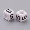 Acrylic Horizontal Hole Letter Beads PL37C9308-S-2