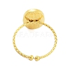 Real 18K Gold Plated 304 Stainless Steel Open Cuff Rings for Women RJEW-B061-02G-07-3