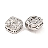 Brass Micro Pave Clear Cubic Zirconia Beads KK-S389-25P-2