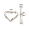 Heart Brass Toggle Clasps KK-G548-43P-02-3