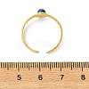Gemstone Round 304 Stainless Steel Cuff Open Rings for Women RJEW-JR01063-6