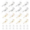 8 Pairs 2 Color Brass Stud Earring Findings KK-FH0006-64-1