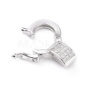 Brass Micro Pave Clear Cubic Zirconia Twister Clasps ZIRC-L097-021P-3