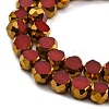 Electroplate Transparent Glass Beads Strands EGLA-G037-02A-HP-4