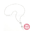 925 Sterling Silver Round Bead Adjustable Necklace MD2297-1