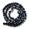 Opaque Solid Color Electroplate Glass Beads Strands EGLA-A039-P4mm-A17-2