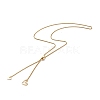 Heart Lariat Necklace for Girl Women NJEW-JN03710-1