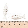 Brass Micro Pave Clear Cubic Zirconia Pendants KK-C080-02B-S-3