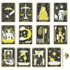 12Pcs Tarot Card Enamel Pins JEWB-CJZ0001-01G-1