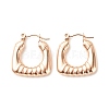 Ion Plating(IP) 304 Stainless Steel Chunky Rectangle Hoop Earrings for Women EJEW-K242-03RG-1