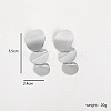 Non-Tarnish Brushed Round Stainless Steel Dangle Stud Earring XW5128-2-3