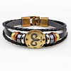 Braided Leather Cord Retro Multi-strand Bracelets BJEW-L616-20A-2