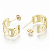 Brass Half Hoop Earrings EJEW-S208-121-NF-3