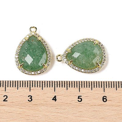 Natural Green Strawberry Quartz Faceted Teardrop Pendants G-I382-01G-07-1
