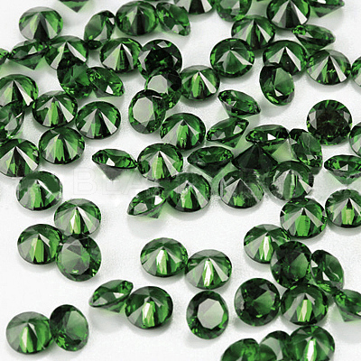 Diamond Shaped Cubic Zirconia Pointed Back Cabochons ZIRC-R004-7mm-08-1