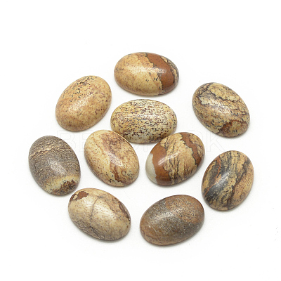 Natural Picture Jasper Cabochons X-G-R415-13x18-42-1