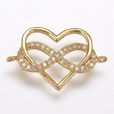 Brass Micro Pave Cubic Zirconia Links ZIRC-G095-43G-1