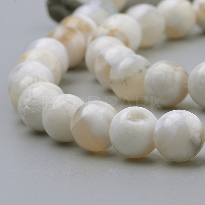 Natural Fire Crackle Agate Beads Strands G-S249-09-8mm-1