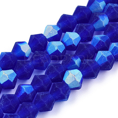 Imitate Austrian Crystal Bicone Frosted Glass Beads Strands EGLA-A039-T6mm-MB06-1