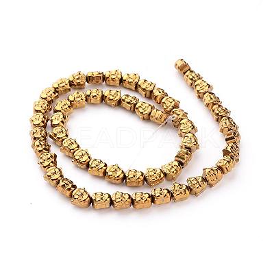Buddha Head Electroplate Non-magnetic Synthetic Hematite Bead Strands G-L426-05B-1