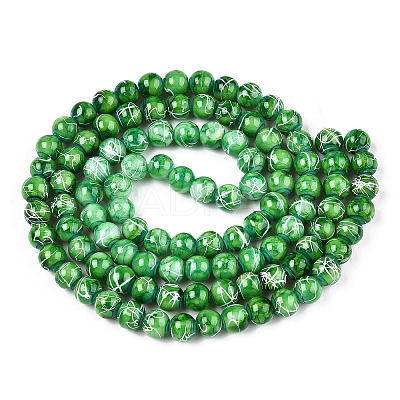 Drawbench Glass Round Beads GLAD-WH0001-01-23-1