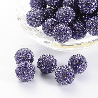 Polymer Clay Rhinestone Beads X-RB-H284-14MM-539-1