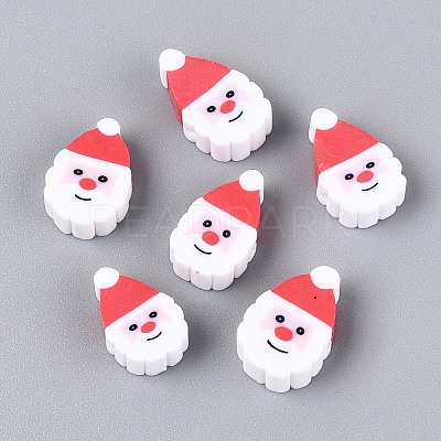 Christmas Theme Handmade Polymer Clay Beads CLAY-M005-11-1