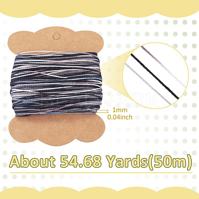 50M Gradient Color Waxed Polyester Cords YC-TADJ0001-04F-1