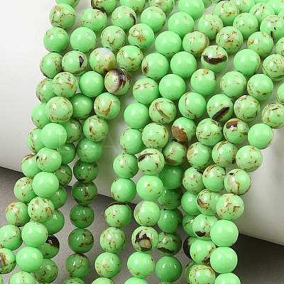 Sea Shell and Synthetic Turquoise Assembled Beads Strands G-G758-02-4mm-1