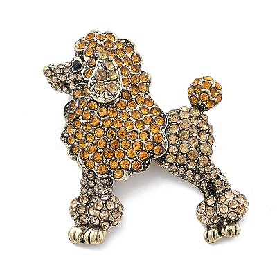Poodle Alloy Rhinestone Brooches JEWB-Q006-01A-1