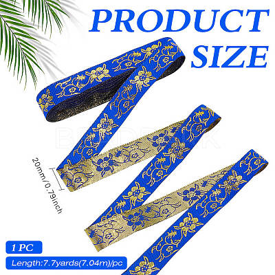 Ethnic Style Polyester Jacquard Ribbon OCOR-WH0078-478A-03-1