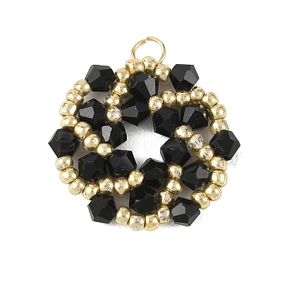 Imitate Austrian Crystal Bicone Glass Beaded Pendants PALLOY-MZ01394-02-1