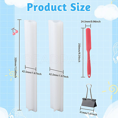 2 Sets 2 Style Silicone Pillar Soap Molds DIY-GL0004-23-1