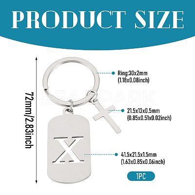 1Pc Stainless Steel Keychains KEYC-TADJ0001-08X-1