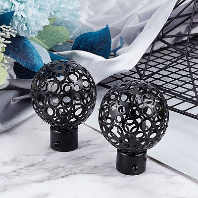 Iron Round Curtain Rod Finials AJEW-WH0248-247-1