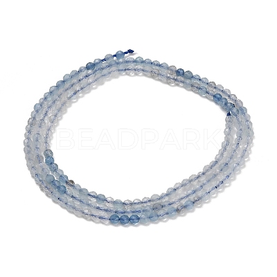 Gradient Color Natural Devil Blue Aquamarine Beads Strands G-NH0072-B01-2mm-1
